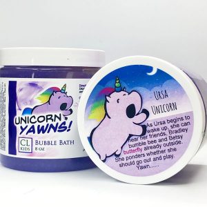 unicorn yawns bubble bath